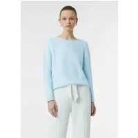 comma Longpullover Strickpullover Relaxed-Fit-Strickpullover mit dezenten Pailletten