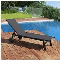 COSTWAY Gartenliege, 1 St., Liegestuhl mit Rollen, 6-stufig verstellbar