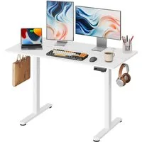 DEVAISE Schreibtisch Höhenverstellbarer Schreibtisch elektrisch 100×60 cm (Höhenverstellung 72–118 cm, Memory-Funktion für 3 Höhen, leise