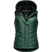 Ragwear Steppweste Hesty Bling Wasserdichte Outdoor-Weste mit abnehmbarer Kapuze