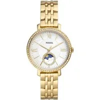 Fossil Quarzuhr JACQUELINE MOONPHASE ES5167, Armbanduhr, Damenuhr, Perlmutt-Zifferblatt, Mondphase,Edelstahlarmband