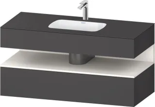Duravit Qatego Einbauwaschtisch mit Konsolenwaschtischunterbau Graphit Matt 1200x550x600 mm - QA4787 QA4787084490010