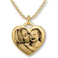 BS Schmuckdesign Kette mit Anhänger mit Gravur Foto Halskette Damen personalisiertes Geschenk Gravurkette Herzform (inkl. Gravur), personalisiert inkl. Geschenkbox