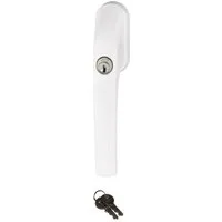 ABUS Fenstergriff Abus FG300 abschließbarer Fenstergriff weiß, silber, braun, Einzelgriff weiß, abschließbar, Kindersicherung