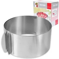 Ophy Tortenring Verstellbarer Tortenring aus Edelstahl (8 cm hoch, Ø 16–31 cm), (1 tlg), mit Skala, Backrahmen für Kuchen & Desserts (rund)