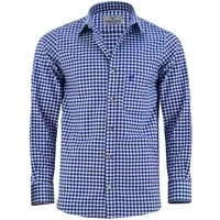 German Wear Trachtenhemd GW1205 Trachtenhemd Dunkelblau Karo