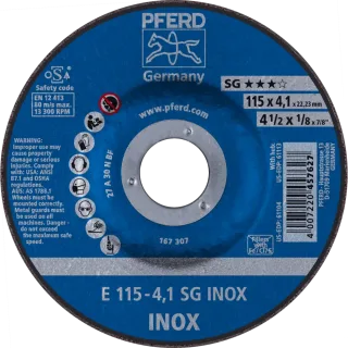 PFERD TOOLS Schruppscheibe E Leistungslinie SG INOX für Edelstahl - 62211423