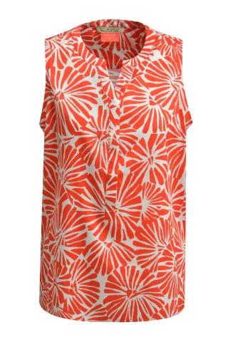 Smith&Soul - Sleeveless V-neck Blouse cream white print - Gr. - L