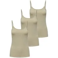 ONLY Spaghettitop Only Damen 3er-Pack Basic Spaghetti-Träger Top