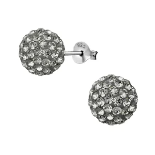 Glitzerkugel Ohrringe aus 925 Silber