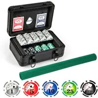KOMFOTTEU Spiel, komplettes Pokerset, Pokerkoffer aus Aluminium