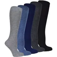 Socked Kniestrümpfe Herren (6 Paar) Baumwolle, lange Socken, guter Halt, Uni / Karo-Muster