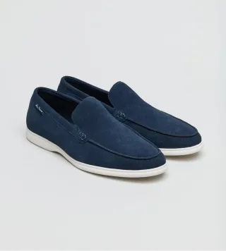 Ben Sherman Amarillo Herren Wildleder Mokassins In Blau