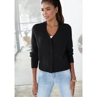 LASCANA Strickjacke, weiche Kaschmirstrickjacke mit V-Ausschnitt