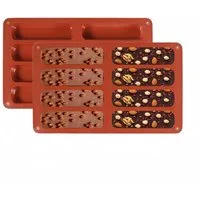 FOUORTUNATE-BEE Silikonform 2er-Set Silikonform für Müsliriegel und Backen, (2-tlg), Wiederverwendbare Antihaft-Form für Schokolade & Riegel