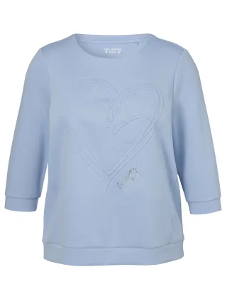 VIA APPIA DUE - Sweatshirt U-Boot 3/4 Arm Motiv hellblau - Gr. - 48
