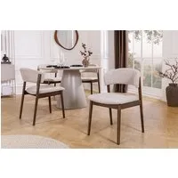 riess-ambiente Esszimmerstuhl VALHALLA WOOD braun/beige - Eiche-Massivholz, Strukturstoff, natürlich (Einzelartikel, 1 St), Zeitloser Scandi-Sessel - ideal f. Wohn- & Schlafzimmer o. Home Office