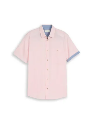 Tom Tailor - Regular Fit Kurzarmhemd aus Baumwolle pink horizontal structure - Gr. - XXXL
