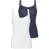 LASCANA Unterhemd (2er-Pack) mit zarter Spitze, Unterziehshirt, Spaghettiträger-Top