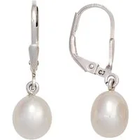 Schmuck Krone Paar Ohrhänger Ohrhänger mit Süßwasser Perlen, 925 Silber glänzend, Silber 925
