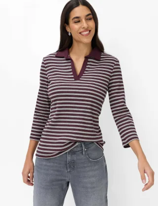 Brax Damen Polo Style CLEO M blackberry violet, dunkles lila, Gr. 46