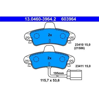 ATE Bremsbel?ge hinten Ford Cougar Mondeo