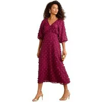 Love & Roses Midikleid Love & Roses Midikleid mit 3D-Blumen, Regular (1-tlg)