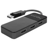 DisplayPort Splitter 1.4 > 3x HDMI MST schwarz, 12,5cm Kabel