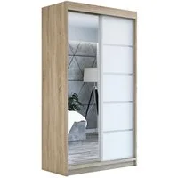 A&J MöbelLand GmbH Schiebetürenschrank GAPI mit Spiegel (TOP ANGEBOT! Geräumiger Schrank mit viel Stauraum:6 Regalen und 1 Kleiderstange – -ideal zur Aufbewahrung von Kleidung und Accessoires. TOP PRODUKT! Farbe und Größe (120 cm, 160 cm, 180 cm) zur