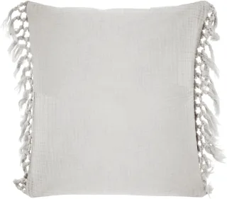 LeGer Home by Lena Gercke Dekokissen "Hevin" Musselin Optik, 2-er Set, ohne Füllung, mit Fransen