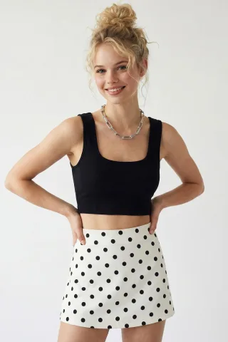 Damen Enganliegendes Quadrat-Ausschnitt Crop Top