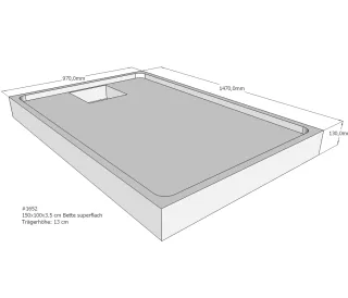 Neuesbad Wannenträger für Bette superflach 150x100x3,5 SD22747