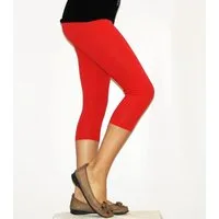 YESET Caprihose Kinder Mädchen Hose Leggings Capri 3/4 blickdicht Baumwolle Rot 122