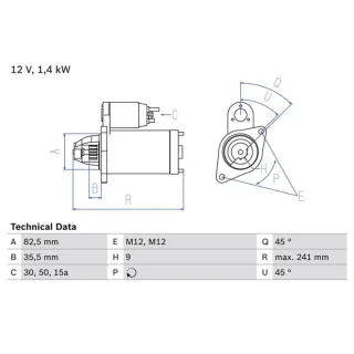 Bosch Anlasser 1,4 kW Volvo 240 340-360 740 760 940 960