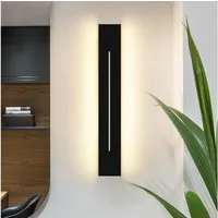 Nettlife Wandleuchte LED Wandleuchte 30cm Schwarz warmweiß schlanke, LED fest integriert, Warmweiß, für Treppenhaus Schlafzimmer Flur Wohnzimmer Kinderzimmer