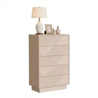 UEV Kommode mit 5 Schubladen, Sideboard, Schubladenschrank, Schmal kommode (Sideboard für Wohnzimmer Schlafzimmer Büro Flur, Aufbewahrungsschrank mit Kisppschutz mehrzweckschrank), Drucköffner/ Push to open Schubladen Aufbewahrungskommode