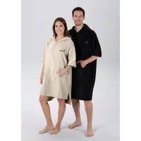 KangaROOS Badeponcho Summer, ideal für Sauna, Spa & im Urlaub, Damen & Herren, Midilänge, Baumwolle, Kapuze, Surfponcho, mit Bauchtasche, 100% Baumwolle, Frottee