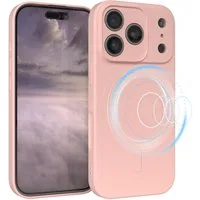 EAZY CASE Handyhülle für Apple iPhone 17 Pro Hülle Silikon 6,3 Zoll, MagSafe Schutzhülle Silikoncover mit Kameraschutz Rosa / Altrosa