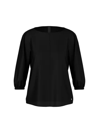 Marc Cain Additions - Feminine Bluse in reiner Seide black - Gr. - 46