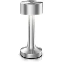 BEARWARE LED Tischleuchte Tischlampe kabellos, stufenlos dimmbar, 3 Lichtfarben, Akku, Touch, Dimmfunktion, Ein-/Ausschalter, mehrere Helligkeitsstufen, LED fest integriert, Warmweiß, Neutralweiß, Kaltweiß, Nachttischlampe, Leselampe, Schreibtischlam