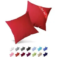 Buymax Kissenbezüge Kissenbezug 100% Baumwolle Premium Jersey, (2 Stück), Kissenhüllen, Reißverschluss, atmungsaktiv, unifarben, einfarbig