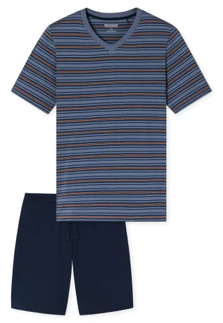 SCHIESSER - Schlafanzug kurz blaugrau - Gr. - 52