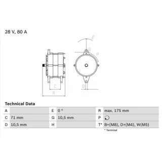 Bosch Lichtmaschine 80A Audi 100 C4 Avant 4A5 S4 Turbo Quattro 0986039340