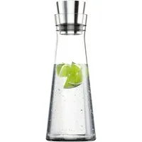 Emsa Wasserkaraffe EMSA FLOW SLIM Carafe, Kühlkaraffe Karaffe Glas/Edelstahl, 1,0L, (1-tlg)