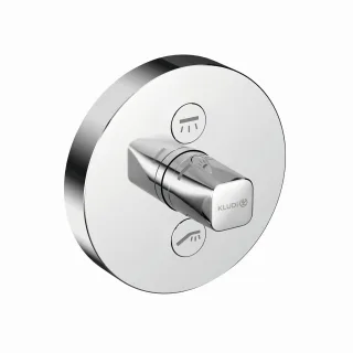 Kludi PUSH UP-Arm. mit Rotationskartusch mit Drucktaste für 2 Verb., rund chrom, 387120538 387120538