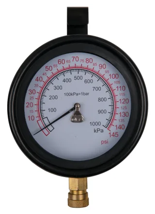 KS Tools Manometer Ø 100,0 mm, 0 - 10 bar mit 1/4" Schnellkupplung - 150.2326