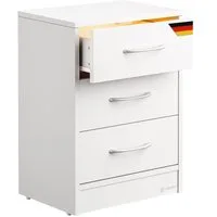 Casaria Nachttisch Eloise (1-St), mit LED 3 Schubladen Kabelführung Wandbefestigung Boxspringbett