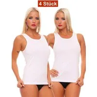 Cocain underwear Unterhemd Damen Unterhemd Vollachsel Spaghetti weiss schwarz farbig 100 Baumwoll (4-St., 4er Pack) auch als Top geeignet