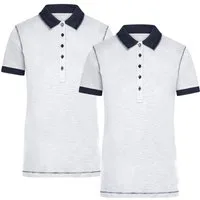 James & Nicholson Poloshirt Doppelpack Damenpoloshirt in trendiger Slub Qualität Urban Polo JN979 (Spar-Set, 2er-Pack) Hochwertiger Single Jersey aus Flammgarn