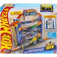 Hot Wheels Modellauto Stunt-Garage Spielset, Parkhaus inkl. 1 Spielzeugauto, Parkgarage